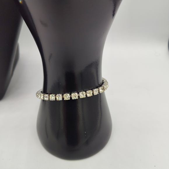 Antique 1920's High Quality Tennis Necklace, Bracelet And Hair Pin Set - Picture 3 of 7